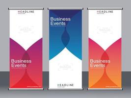 Business banner roll up set,standee banner template. vector