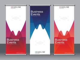 Business banner roll up set,standee banner template. vector