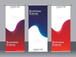 Business banner roll up set,standee banner template. vector