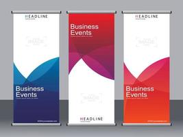 Business banner roll up set,standee banner template. vector