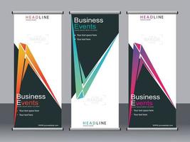 Business banner roll up set standee banner template. vector