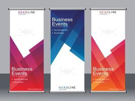 Business banner roll up set,standee banner template. vector