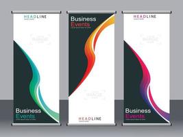 banner de negocios roll up set plantilla de banner standee. vector