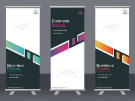 Business banner roll up set  standee banner template. vector