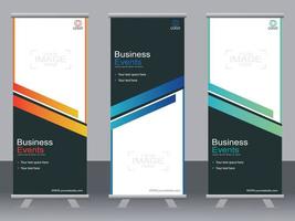 Business banner roll up set  standee banner template. vector