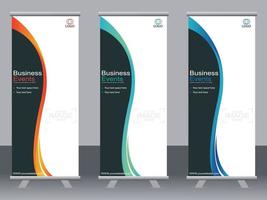 Business banner roll up set  standee banner template. vector