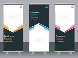 banner de negocios roll up set plantilla de banner standee banner moderno. vector