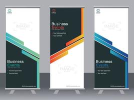 Business banner roll up set  standee banner template  Modern banner. vector