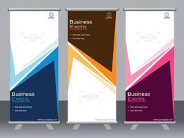 Business banner roll up set standee banner template. vector