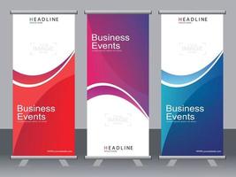 banner de negocios roll up set plantilla de banner standee. vector