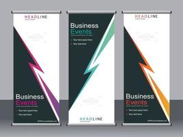 Business banner roll up set,standee banner template. vector