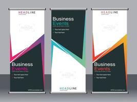 Business banner roll up set,standee banner template. vector