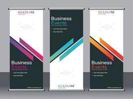 Business banner roll up set,standee banner template. vector