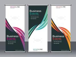 Business banner roll up set,standee banner template. vector