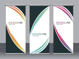 Business banner roll up set standee banner template. vector