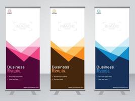 Business banner roll up set  standee banner template. vector