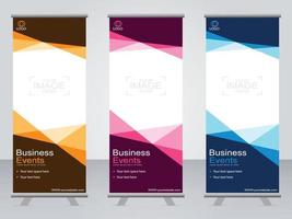 banner de negocios roll up set plantilla de banner standee. vector