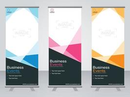 banner de negocios roll up set plantilla de banner standee. vector