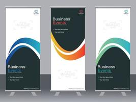 banner de negocios roll up set plantilla de banner standee. vector