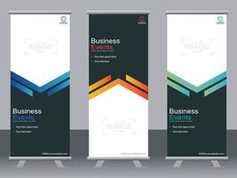 Business banner roll up set  standee banner template  Modern banner. vector