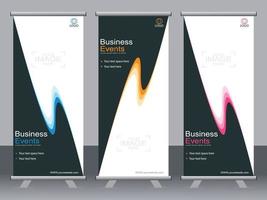 Business banner roll up set standee banner template. vector