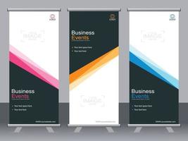 Business banner roll up set standee banner template. vector