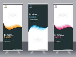 banner de negocios roll up set plantilla de banner standee. vector