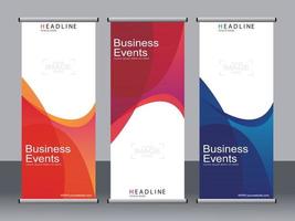 Business banner roll up set,standee banner template. vector