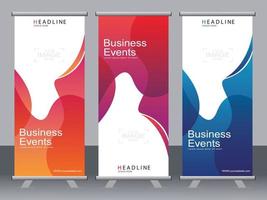 banner de negocios roll up set plantilla de banner standee. vector