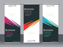 Business banner roll up set,standee banner template. vector