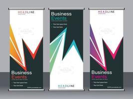 Business banner roll up set,standee banner template. vector