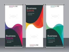 Business banner roll up set standee banner template. vector