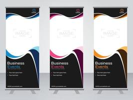 Business banner roll up set  standee banner template. vector