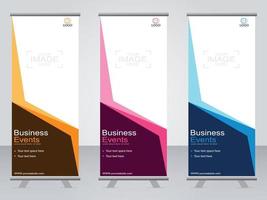 banner de negocios roll up set plantilla de banner standee. vector