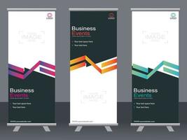 banner de negocios roll up set plantilla de banner standee. vector