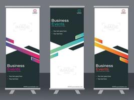 banner de negocios roll up set plantilla de banner standee. vector