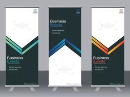 Business banner roll up set  standee banner template  Modern banner. vector