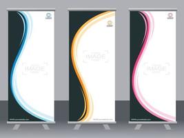 Business banner roll up set  standee banner template  Modern banner. vector