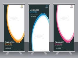 Business banner roll up set standee banner template. vector