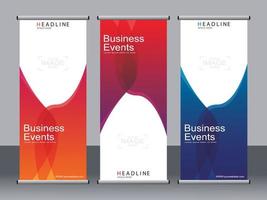 Business banner roll up set,standee banner template. vector