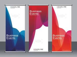 Business banner roll up set,standee banner template. vector