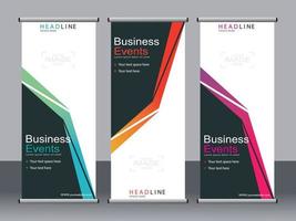 Business banner roll up set,standee banner template. vector