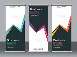 Business banner roll up set standee banner template. vector