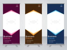 banner de negocios roll up set plantilla de banner standee. vector