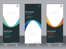 banner de negocios roll up set plantilla de banner standee. vector