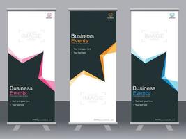 banner de negocios roll up set plantilla de banner standee. vector