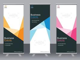 Business banner roll up set  standee banner template. vector