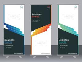 Business banner roll up set  standee banner template. vector