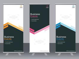 banner de negocios roll up set plantilla de banner standee banner moderno. vector