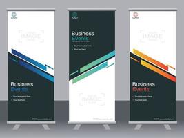 banner de negocios roll up set plantilla de banner standee banner moderno. vector